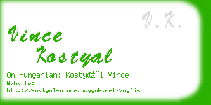 vince kostyal business card